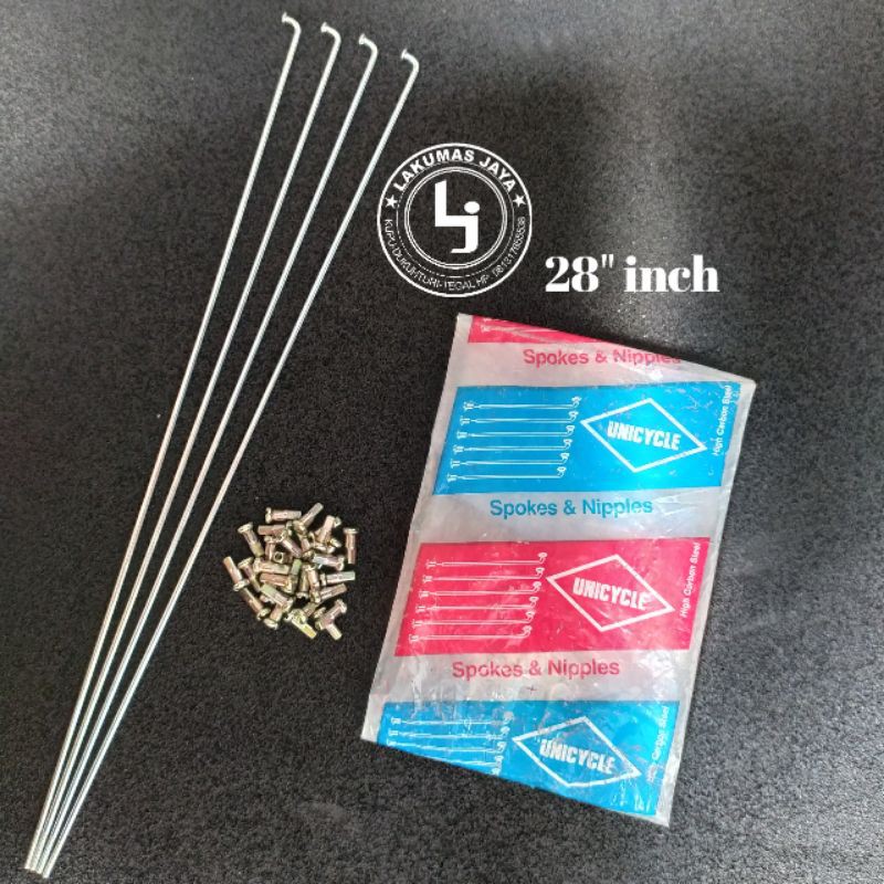 (40 pcs) ruji sepeda 28 inch jari jari sepeda 28 ruji 28 sepeda ontel sepeda 28 UNICYCLE besi CROM
