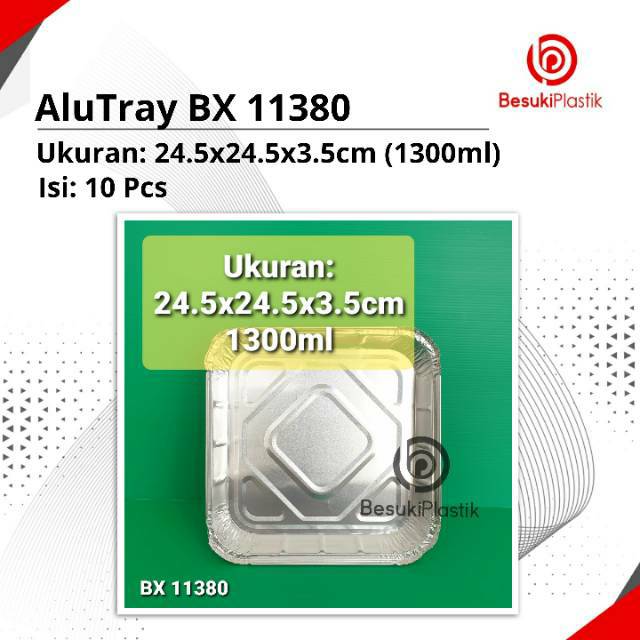 Aluminium Tray BX 11380 / AluTray BX11380 / Tray Aluminium Kotak BX11380 / Alu Tray Bulat Persegi
