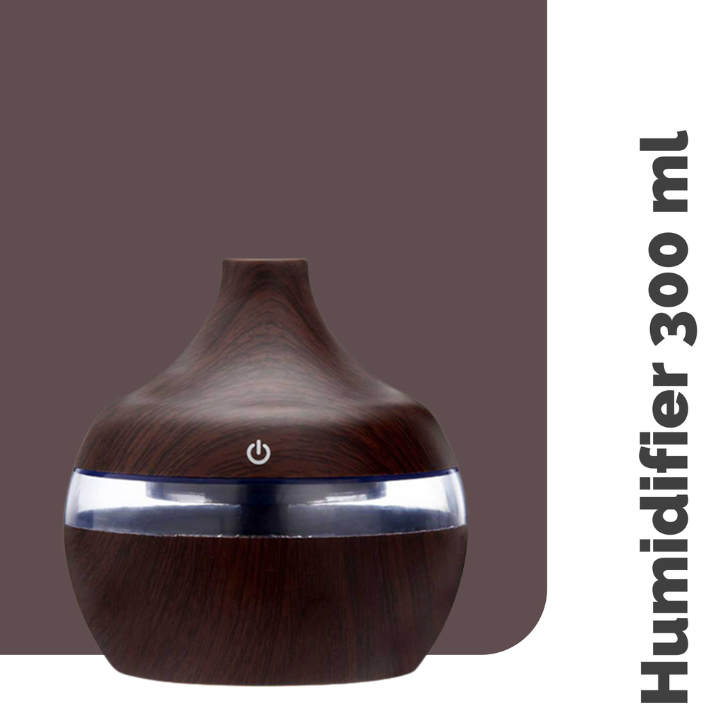 Humidifier 300ml Pelembab Udara Ultrasonic Aroma Essential Oil Humi KJR-J003