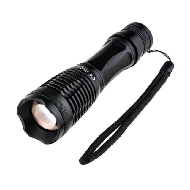 Senter Led Super Terang Senter Tactical XM-L T6 8000 Lumens Zoom Senter Swat Police Jarak Jauh