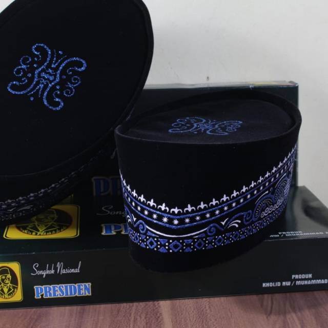 MURAH !!!!! PECI/SONGKOK/KOPIAH NASIONAL BERKUALITAS MOTIF SABLON BATIK BIRU UNTUK DEWASA/ANAK-ANAK