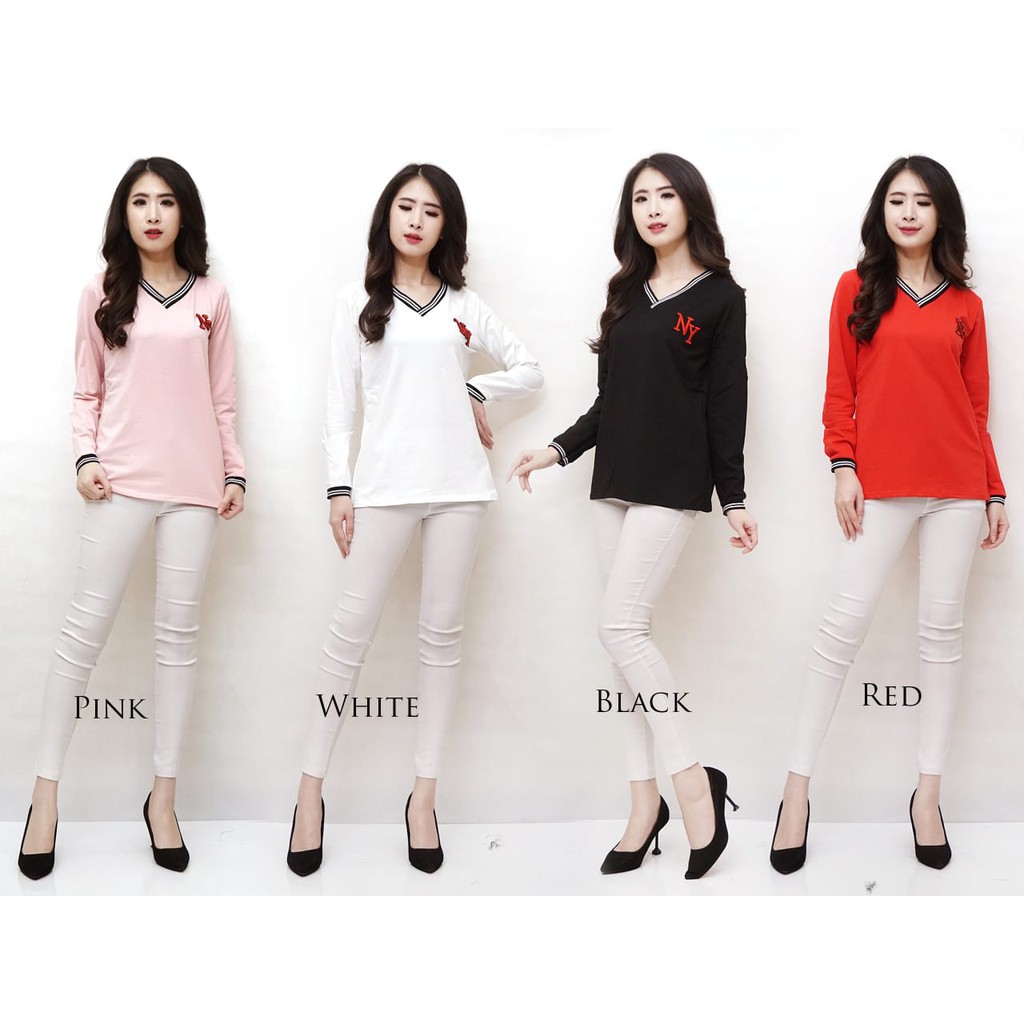 Kaos Premium Wanita Vneck NY