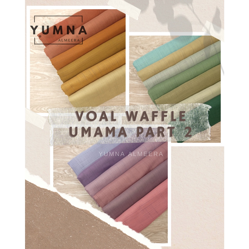 Voal Waffle Umama Laser Cut Part 2, 110 x 110 Jilbab Hijab segiempat Voal waffle Laser cut Umama