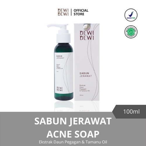 DEWI DEWI Sabun Jerawat Acne Soap Facial Wash 100ml - Untuk Menghilangkan Jerawat Dan Bekas Jerawat - Sabun Jerawat Ampuh Pria Dan Wanita - Skincare Pria Wanita - Sabun Wajah Jerawat