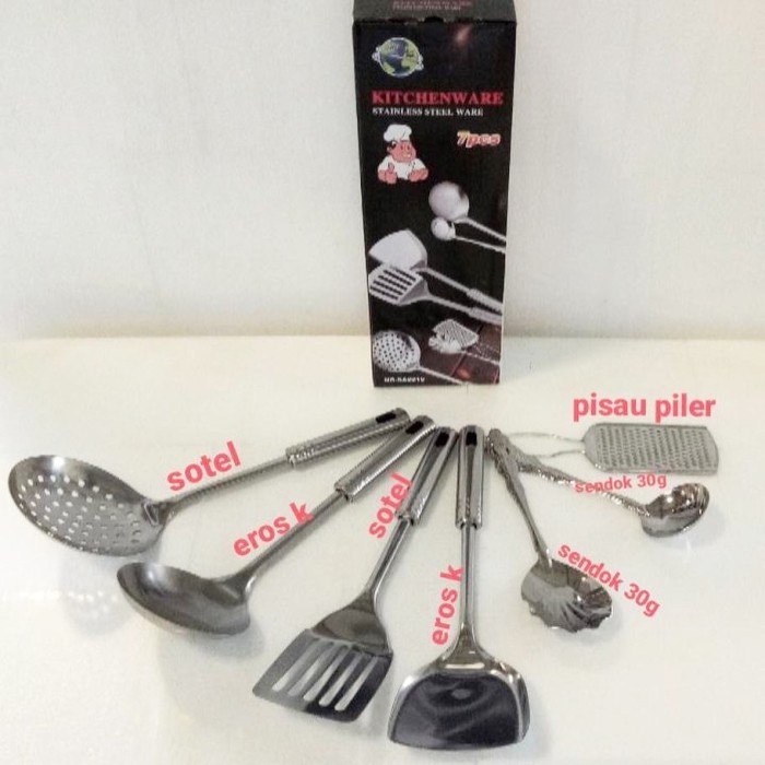 Spatula Kitchenware Isi 3 in 1 / Spatula Stainless Set Isi 4 Pcs / Spatula Sutil Stainless Steel 03