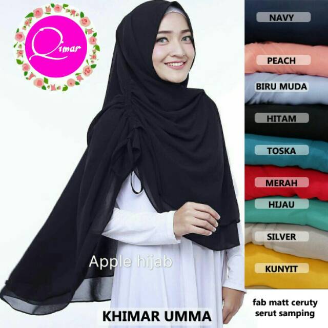 Jilbab khimar instan ceruti 2 layer UMMA