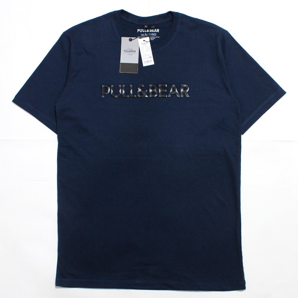 T-Shirt Pull &amp; Bear Flocking l Kaos Pull and Bear Sablon Flocking Premium Quality