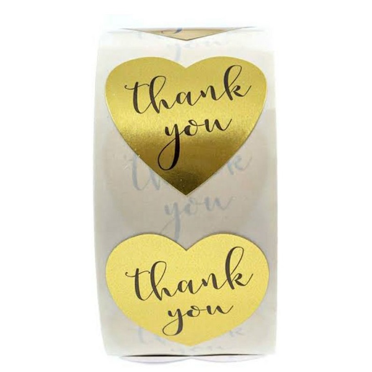 

Label Sticker Thank You Love Gold 100 pcs | Label Souvenir | Label Craft | Label Olshop
