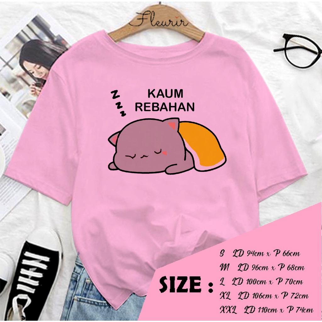 FLEURIR - COD KAOS PEACH REBAHAN OVERSIZE KATUN KAOS WANITA DEWASA TUMBLR TEE UNISEX JUMBO