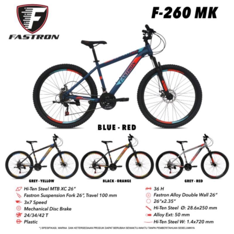 Sepeda gunung Fastron F260 MX by PACIFIC 8 speed MTB 26