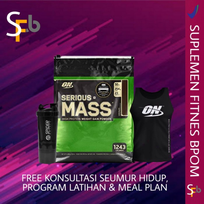 Kesehatan - On Serious Mass Gainer 12 Lbs Suplemen Kesehatan Makanan Optimum Nutri
