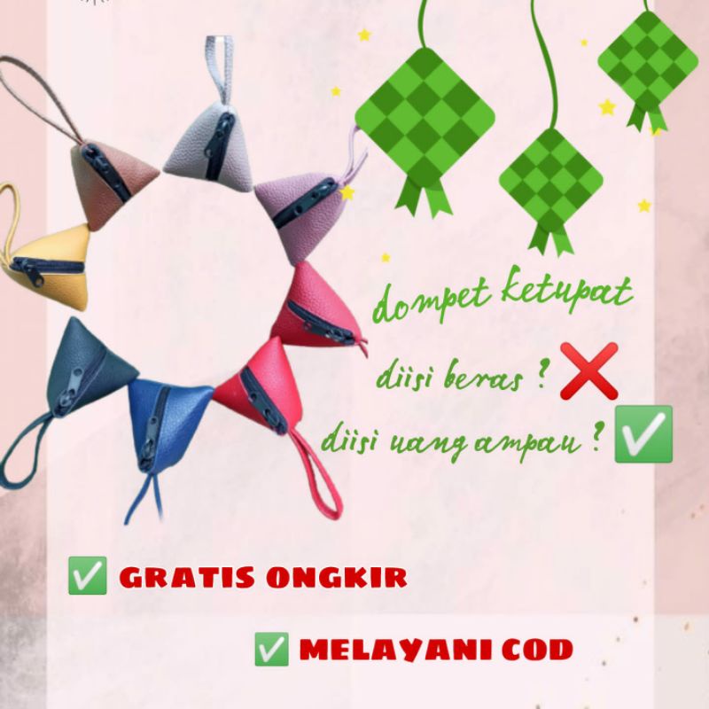 dompet souvenir murah dompet ketupat lebaran/dompet kartu dan uang wanita dompet papirut kulit jeruk viral terbaru 2022