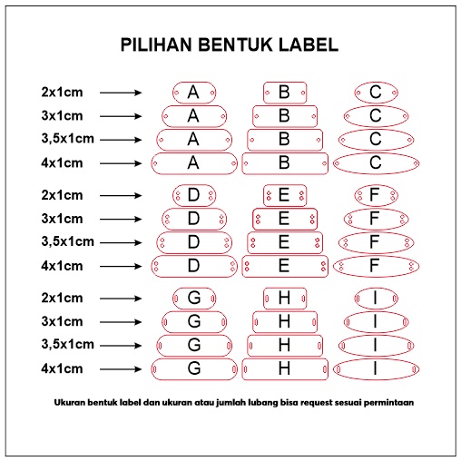 [MINIMAL 30PCS] Label akrilik mirror Gold