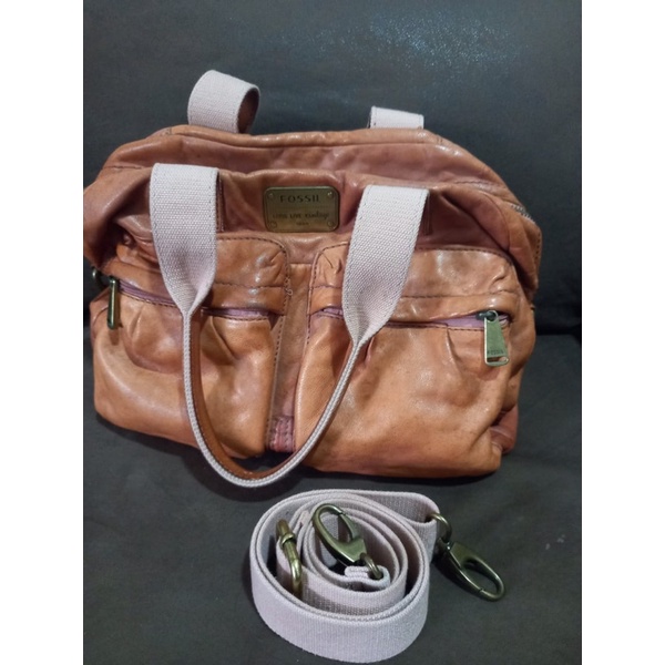 tas fossil selempang handbag shoulder bag preloved second bekas coklat vintage jadul morgan