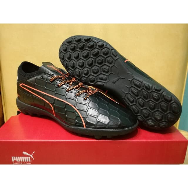 PROMO Sepatu Futsal Puma evoTOUCH 3 Black Orange - TURF TERLARIS