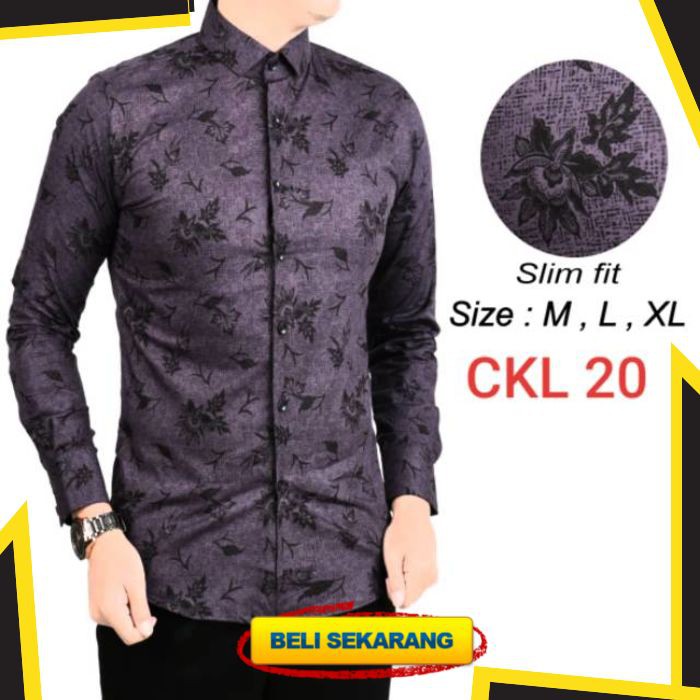 KEMEJA BATIK PRIA SLIM FIT BAJU BATIK SLIM FIT LENGAN PANJANG CKL20