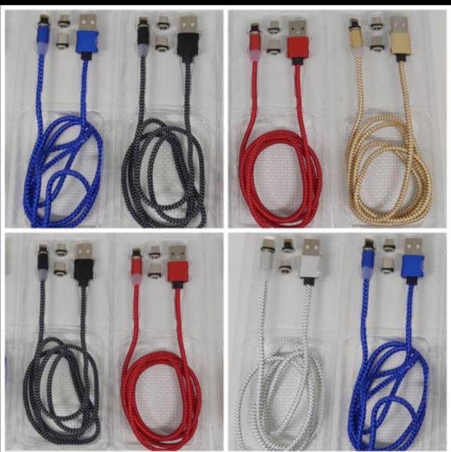 Cable charger magnet 3 in 1 Micro Type c Lightning Kabel data3