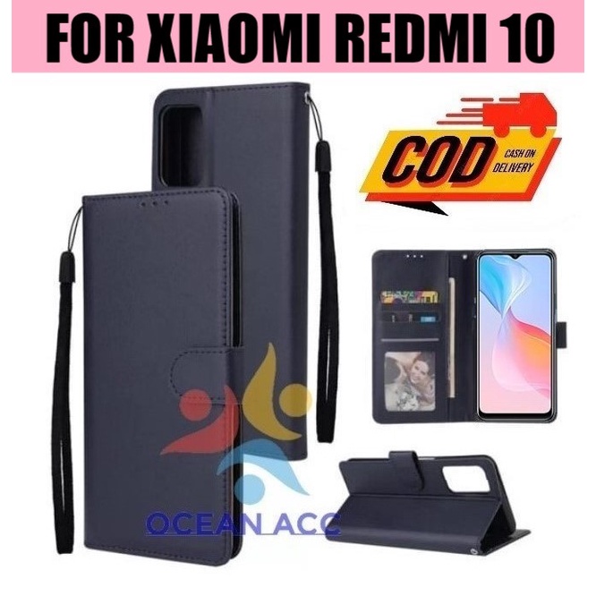 DOMPET HP UNTUK XIAOMI REDMI 10 (2021) NEW LEATHER FLIP CASE XIAOMI REDMI 10 (2021) NEW