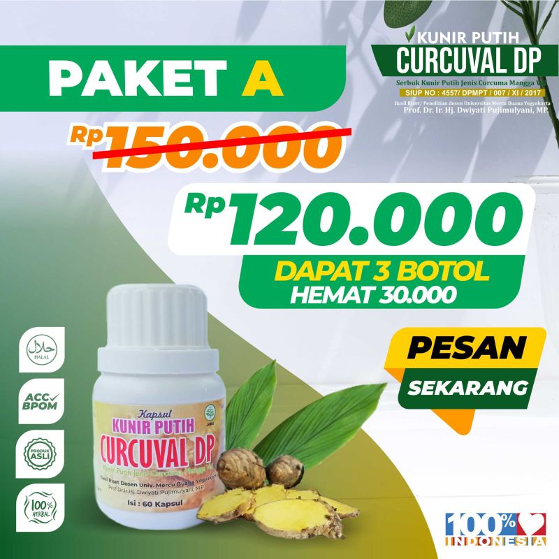 Jual Paket 3 Botol Kunyit Putih Obat Herbal Berbagai Macam Penyakit 100herbal Original Kemasan 0702