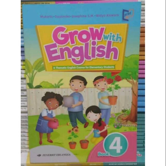 Buku Bahasa Inggris K13 Grow With English Kelas 4 Penerbit Erlangga Shopee Indonesia