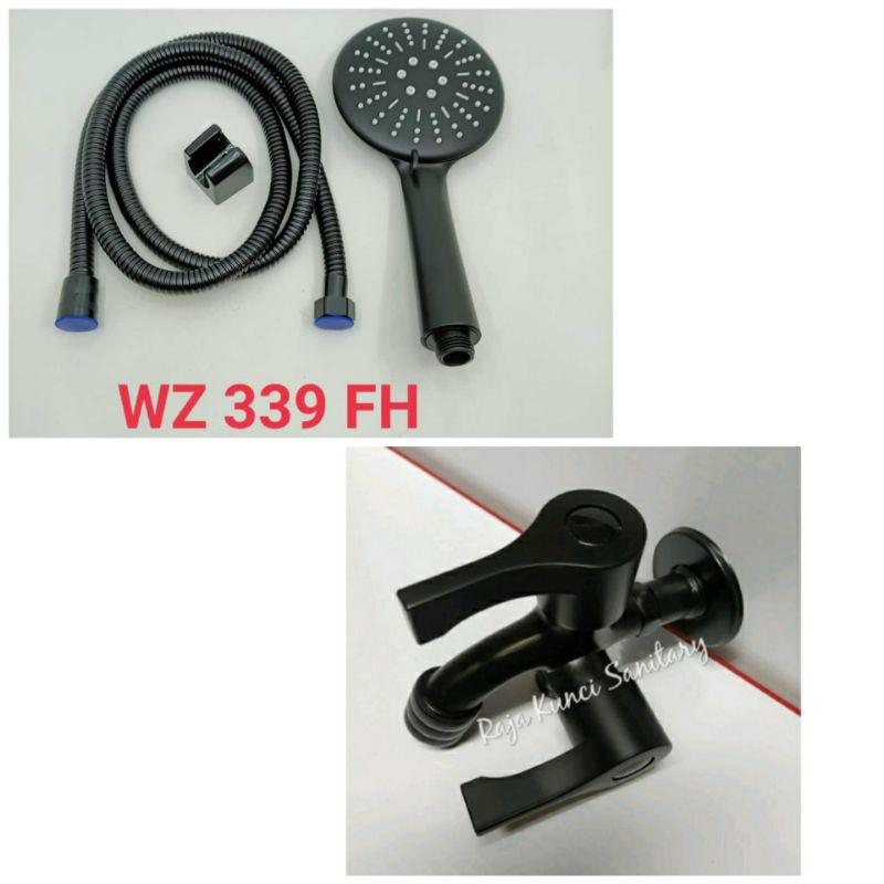 Hand Shower Set Hitam Black/Hand Shower + Kran Hitam/Black/ABS Series