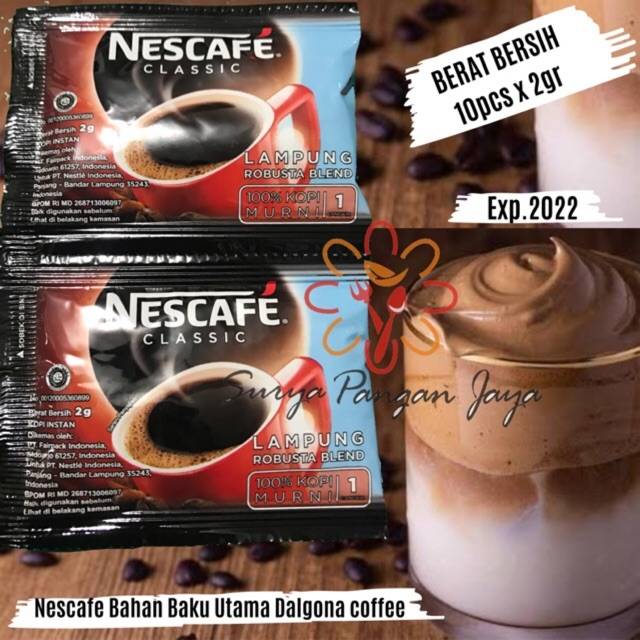 

Nescafe classic 2gr 1renceng isi 10