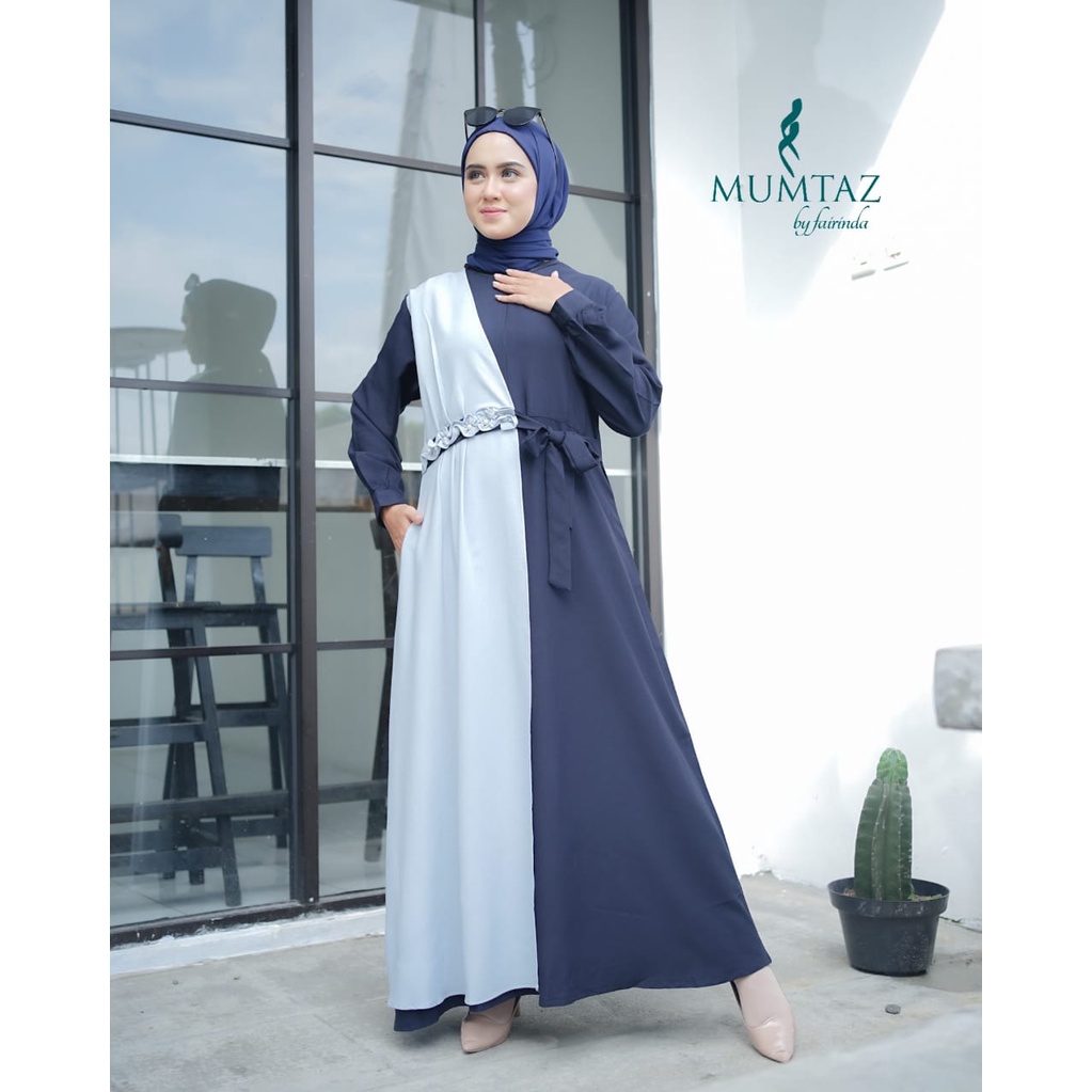 Gamis Havana dress itycrepe mix warna polos rempel aksen mutiara mewah terbaru remaja wanita muslim muslimah maxi dress wanita cocok utnuk kerja