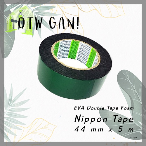 

Nippon Tape Double Tape Busa Foam 44mm (2 inch) x 5m Selotip Busa Dengan Liner Hijau