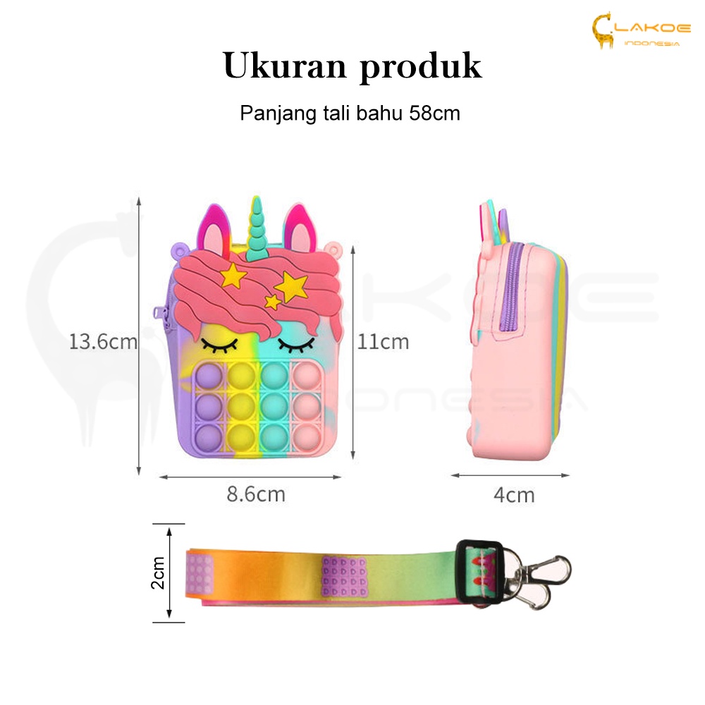 LAKOE tas pop it anak pony lucu