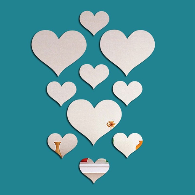 

Stiker dekorasi love hiasan dinding cermin akrilik wallpaper