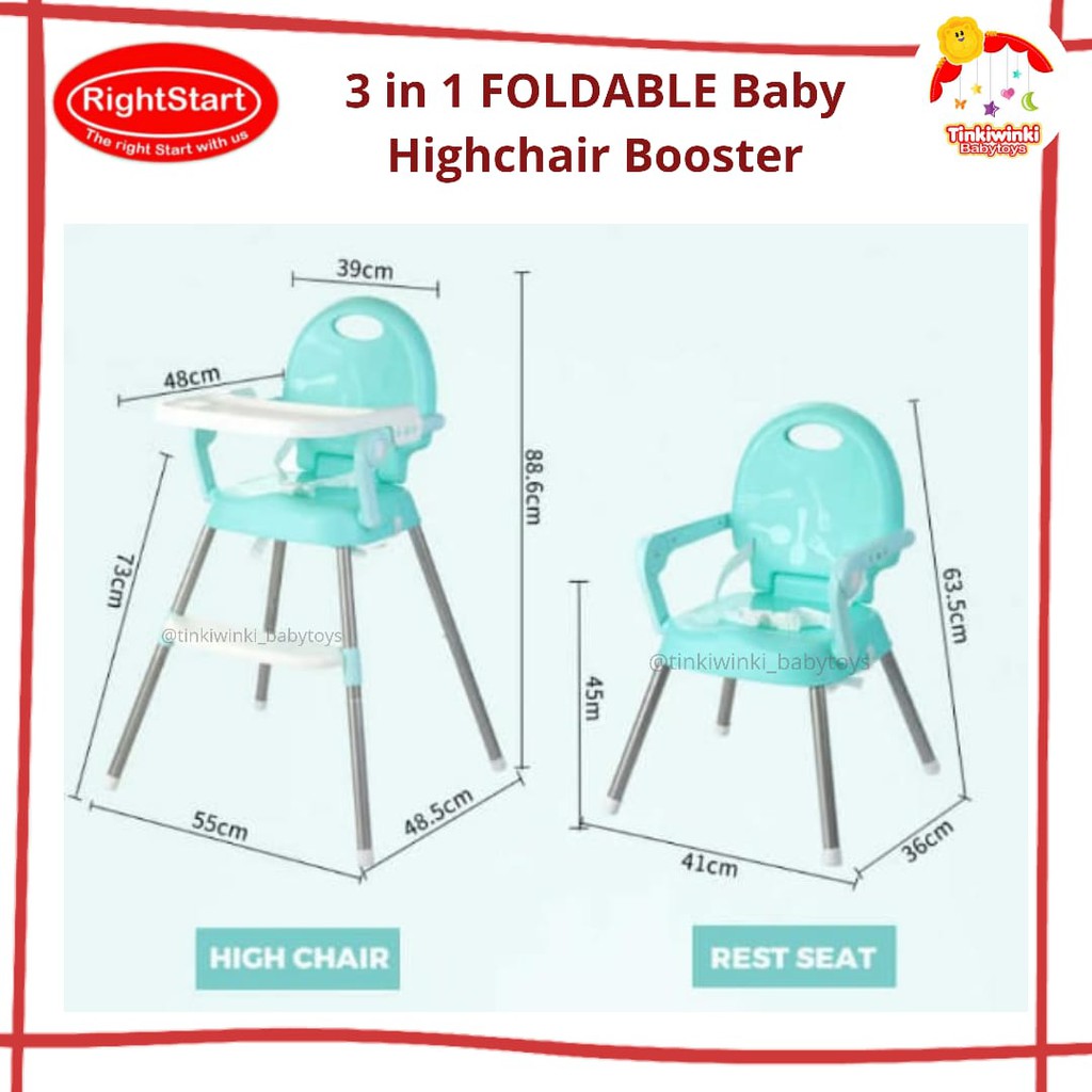 Right start 4 in 1 baby highchair booster baby chair kursi makan bayi