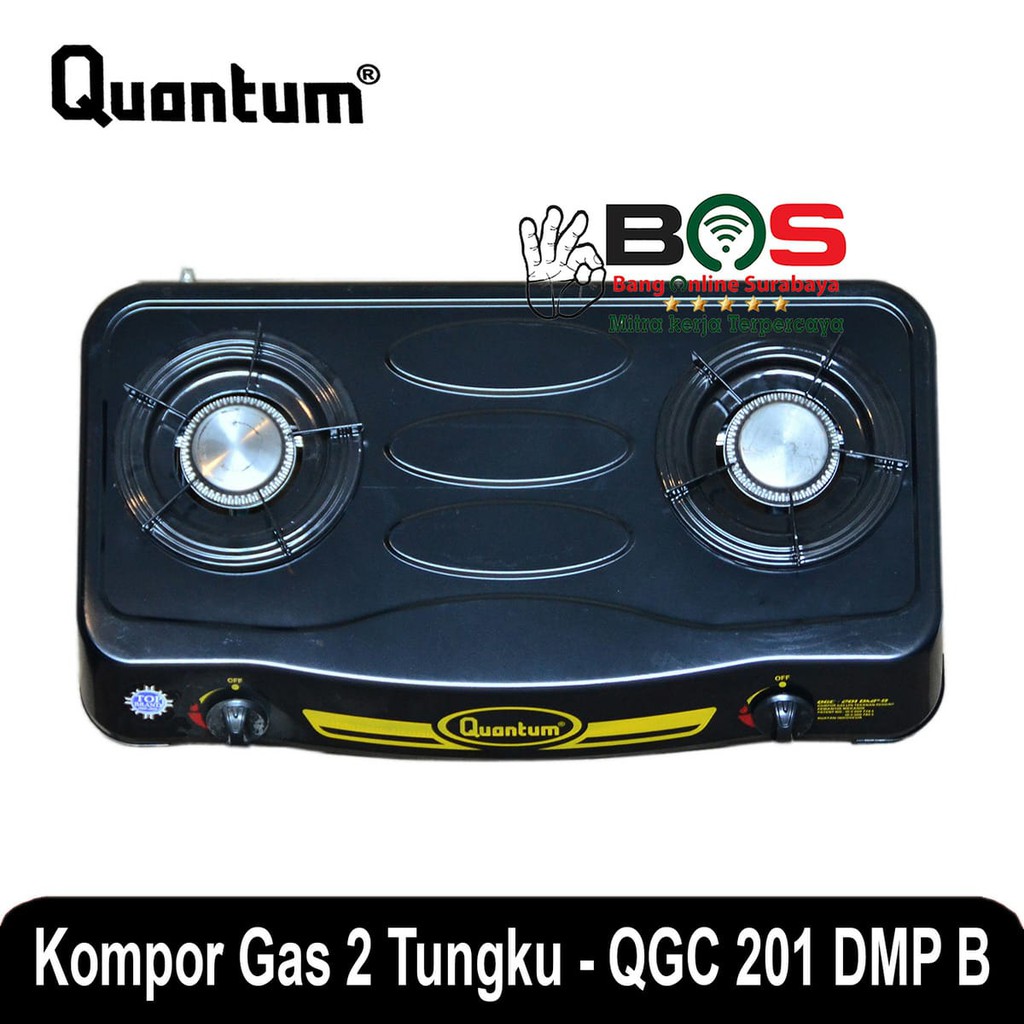 Kompor Quantum 2 Tungku Hitam Teflon QGC-201DMPB QGC 201DMPB QGC201DMPB