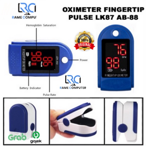 OXIMETER FINGERTIP PULSE LK87 AB-88 Alat Ukur Kadar Oksigen Pengukur Detak Jantung Oxymeter SPO2 LED