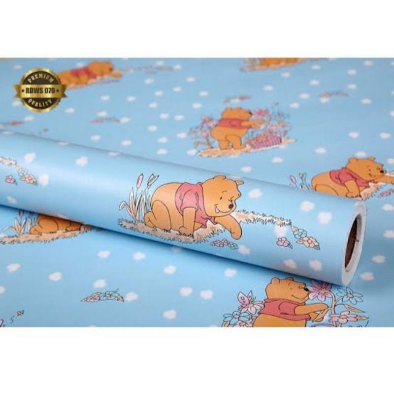 WALLPAPER STIKER DINDING Winnie THE POOH BIRU