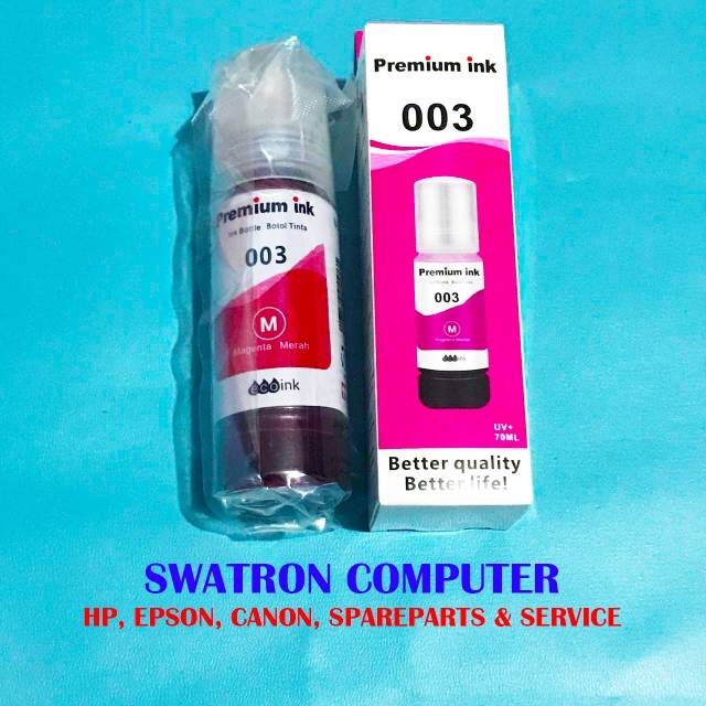 tinta premium ink 003 magenta refill printer Epson L1110 L3110 L3150 L3160 L4150 L5190 L6190 70ml