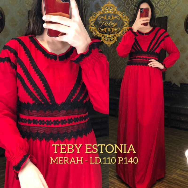 Daster arab Dress TEBY ESTONIA Original Dress Rayon Busui nyaman