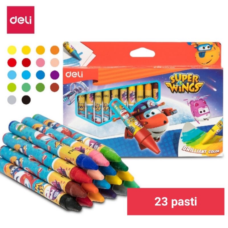 

Deli wax crayon super wings round barel 18 color ec21010