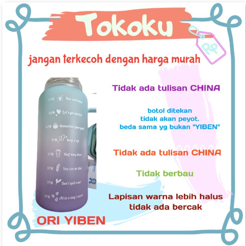 (((READY))) YIBEN Botol Minum Pastel Gradasi 2L