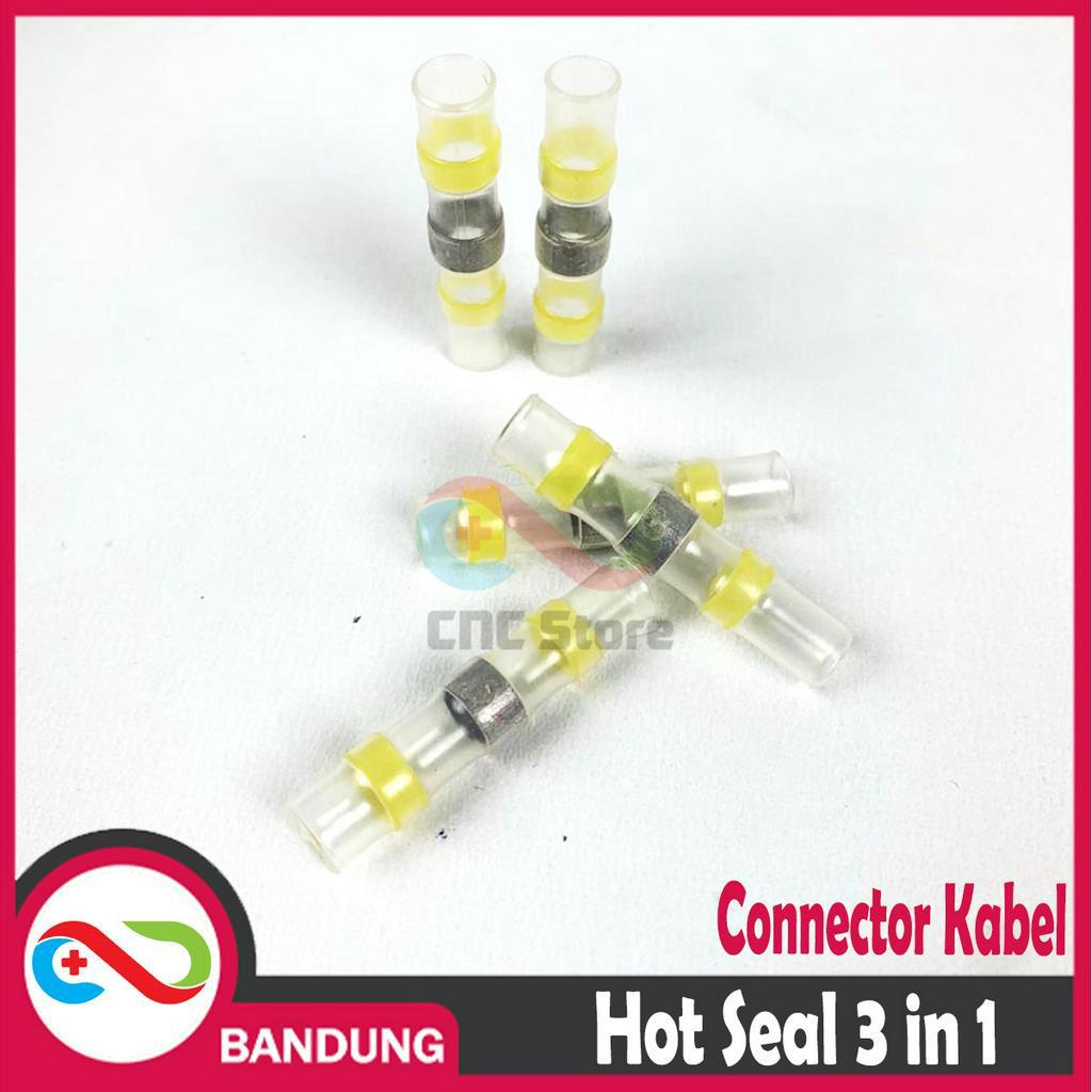 HOT SEAL WIRE CONNECTOR KABEL WATERPROOF SOLDER HEAT - KUNING 3in1