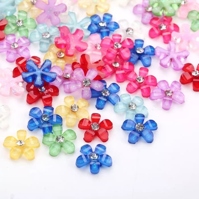 Nail art 3D hiasan kuku 3d charm resin 3d bunga akrilik import 10mm