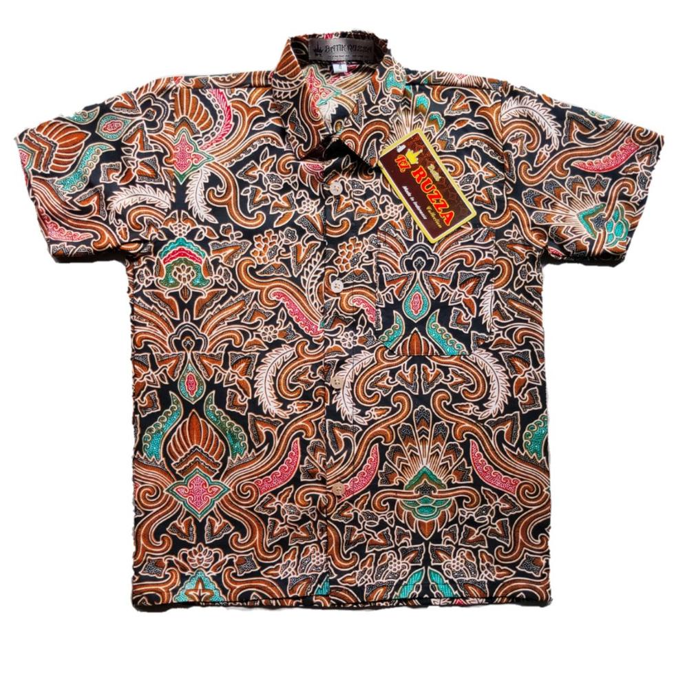 Batik Anak Ukuran 0-15 Tahun Kemeja Motif Cirebon Peach Nude Seragam SD SMP Balita {Ch31au22ᴸ}