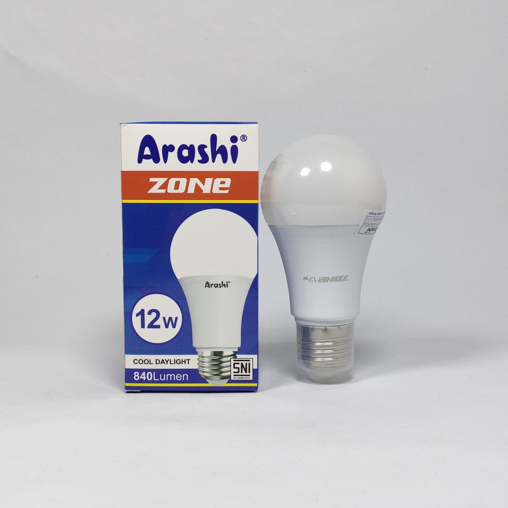 Arashi Zone Lampu Bohlam LED Bulb 12 Watt - Cahaya Putih