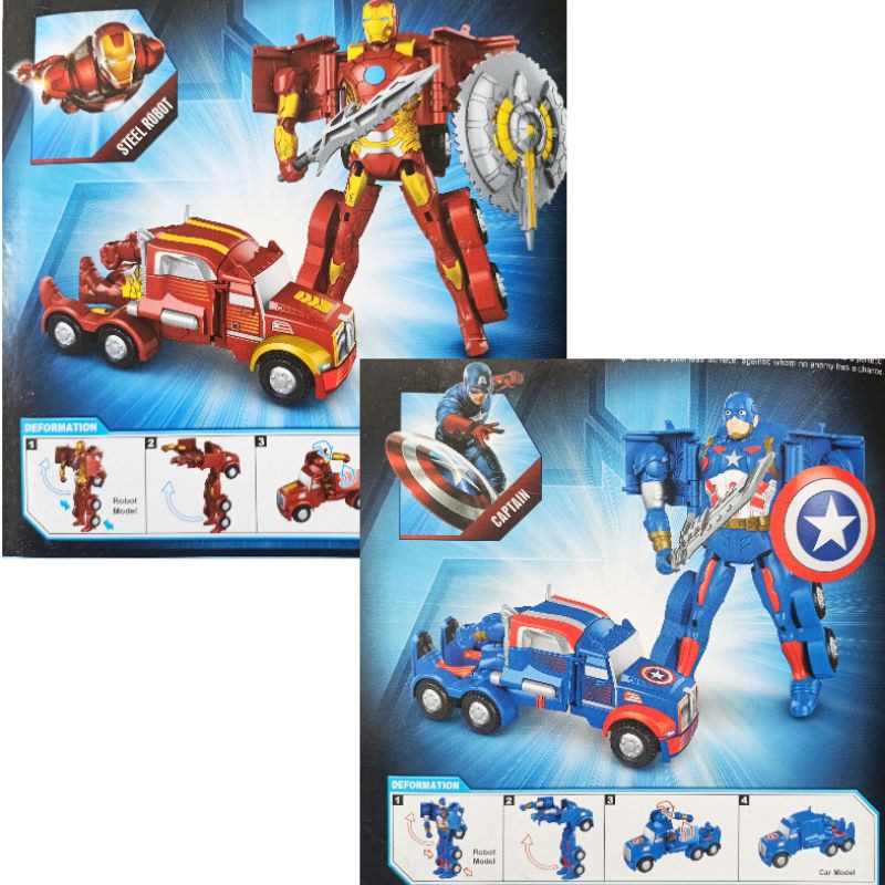 Robot Transformers Optimus Prime Avengers Version IronMan Captain A