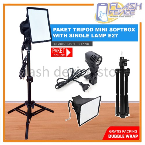 Paket Tripod Lighting Stand Mini Softbox with Single Lamp Holder E27