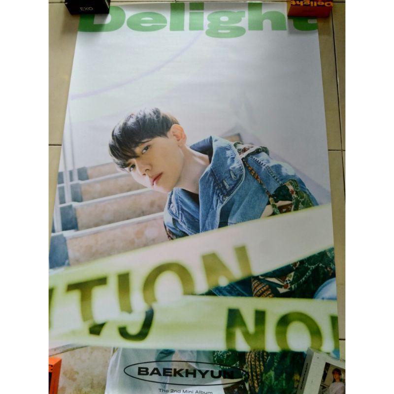 EXO BAEKHYUN OFFICIAL POSTER KIHNO DELIGHT ALBUM MINT