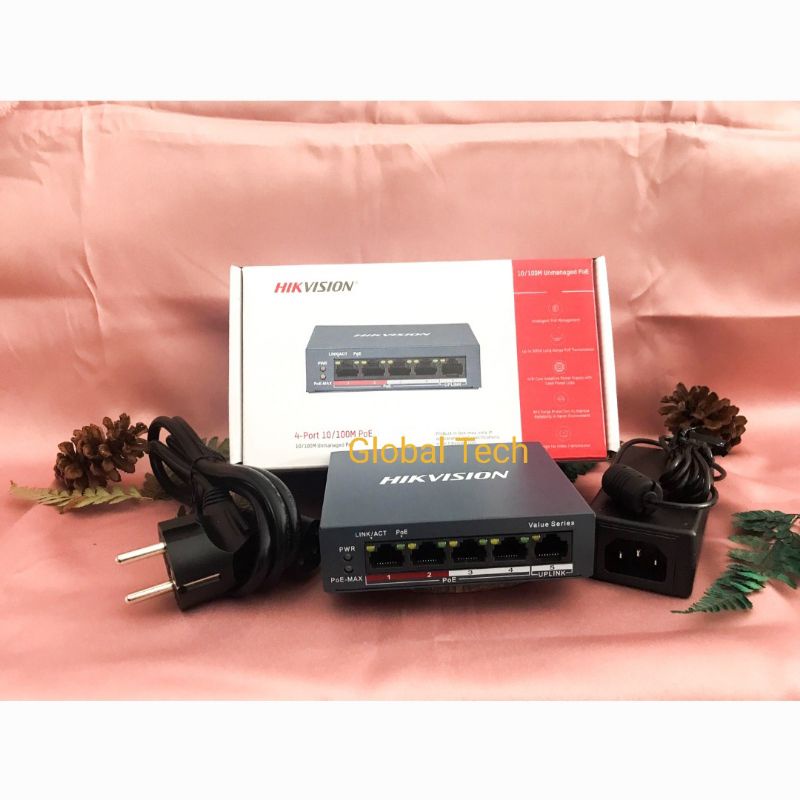 SWITCH POE 4 port DS-3E0105P-E/M(B) HIKVISION