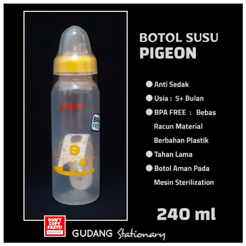 Botol Susu Anti Sedak Pigeon 240 ml