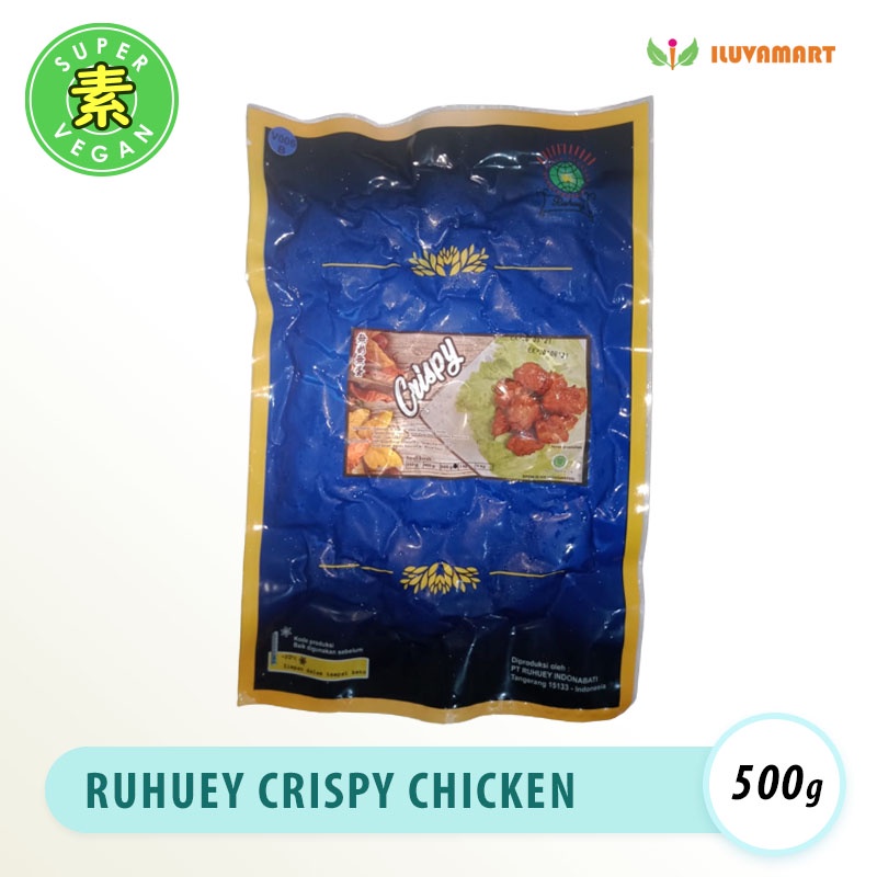 

RUHUEY CRISPY VEGAN 500G Daging Ayam Analog Pek Cam Ke BPOM Halal MUI Krispi Chicken