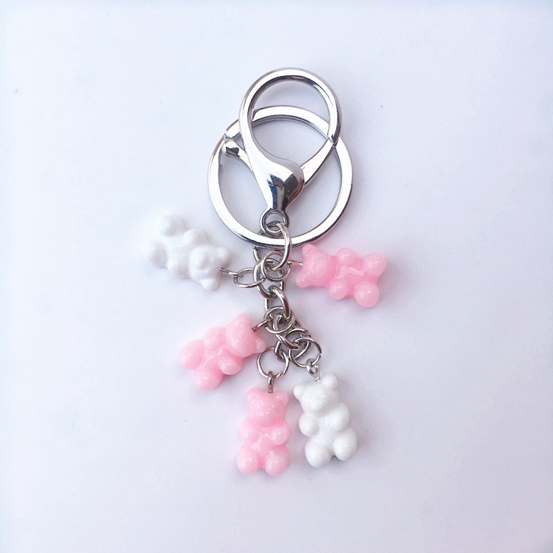 Resin Gummy Bear Keychain Flatback Resin Pendant Charms Resin Keyring