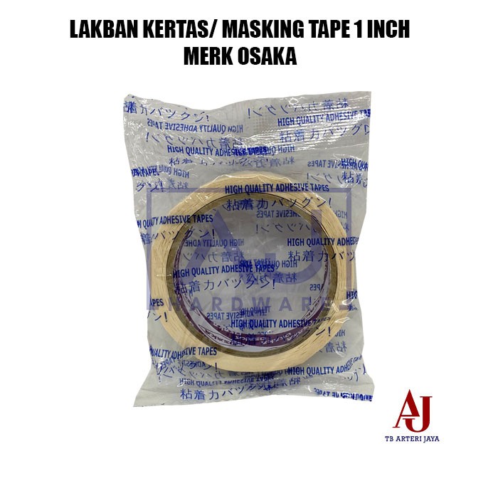 

Lakban Kertas Masking Tape 24 MM 1 Inch Selotip 21 Meter Merk Osaka Kualitas Bagus
